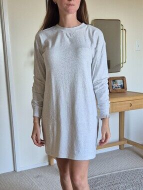 The Normal Brand Heather Gray Crew Neck Puremeso Sweatshirt Dress Medium